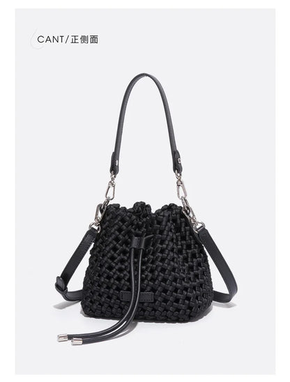 Customized Advanced Handbag Windmill Bucket Bag Handmade Weaving Bag Niche Design Light Luxury Single Shoulder Diagonal Span Bag