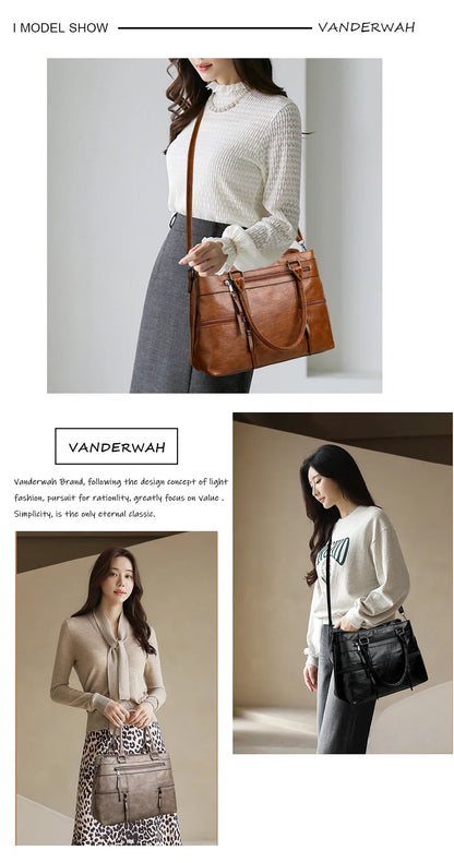 Elegant Handbags For Women High Quality Pu Leather Top-Handle Bags Purse Ladies Shoulder Crossbody Bag Casual Tote bolso purses