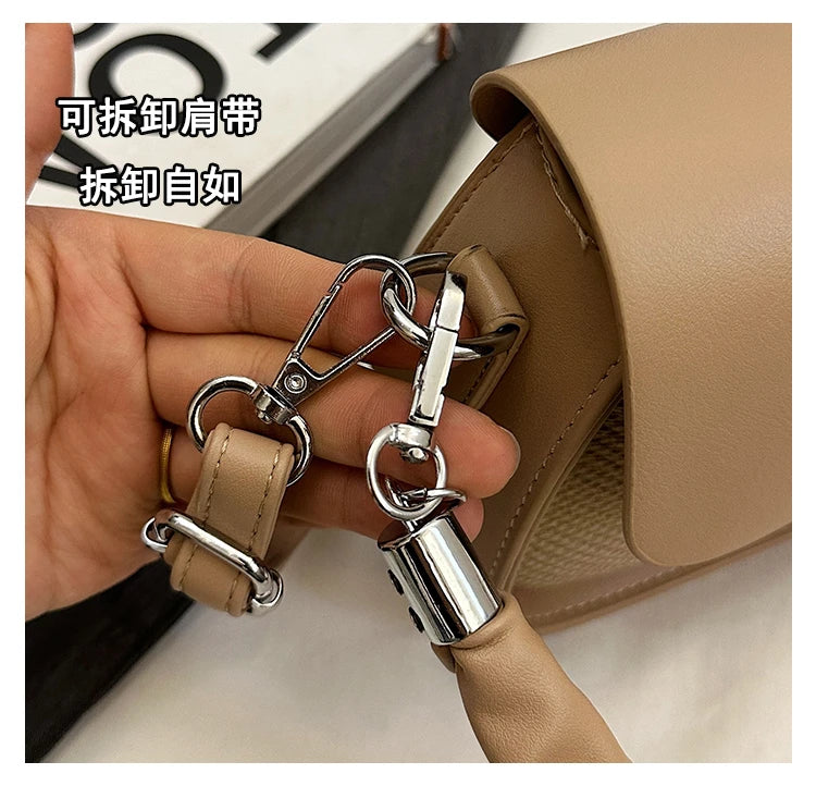 High Quality Fashionable Crossbody Bag Women's Designer Leather Handbag Minimalist Solid Color With Adjustable Shoulder Strap