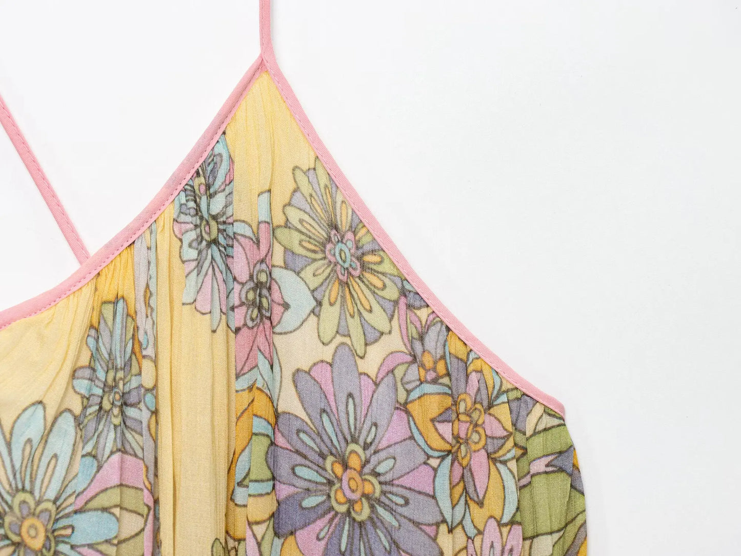 HH 2025 Woman's Summer Fashion V-neck Printed Sleeveless Dress Female Elegant Pleated Sexy Backless Casual Midi Long Dress