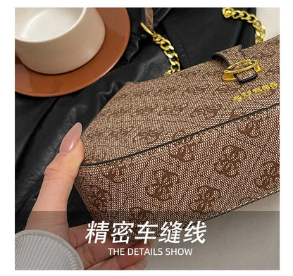 Elegant Leather Handbags For Women Shoulder Bag By Famous Desinger Luxury Brand Popular Classic Elegant Ladies