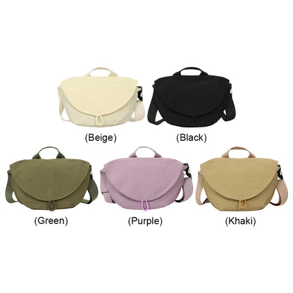 Nylon Small Crescent Crossbody Purses Bag Casual Travel Sling Bag Solid Small Shoulder Bag Adjustable Strap for Women Men Trendy