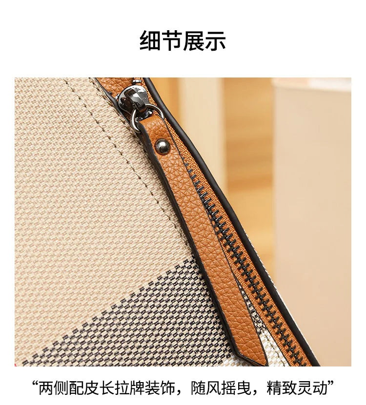 2025 Women's Tote Bag, Luxury Checkered Bucket Purse, Fashionable Shoulder Crossbody Bag, High Quality Handbag for Daily Use