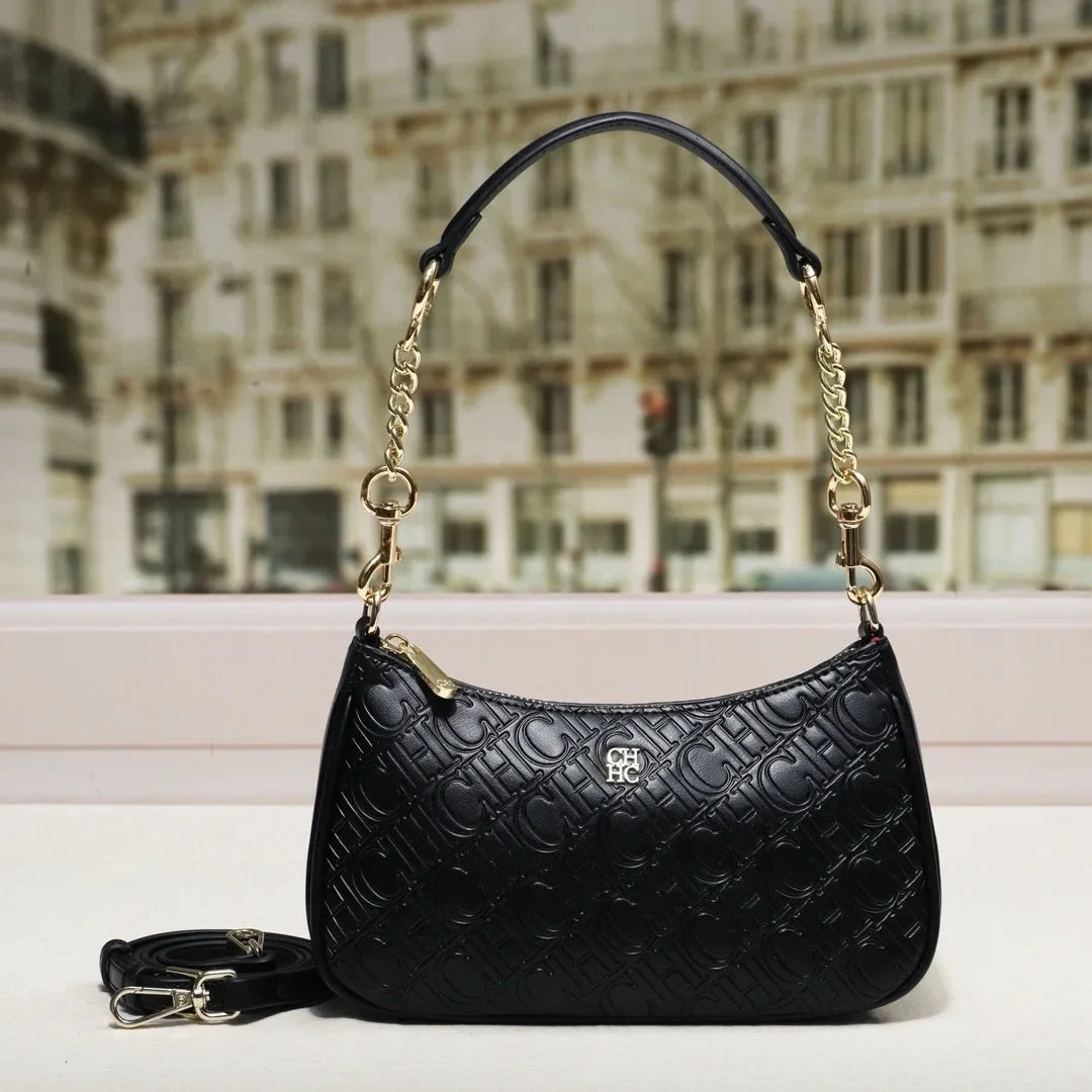 CH Women's Handbag Fashion Partition Durable Luxury Brand Fashion Large Capacity Bent Moon Bag Simple Shoulder Crossbody Bag