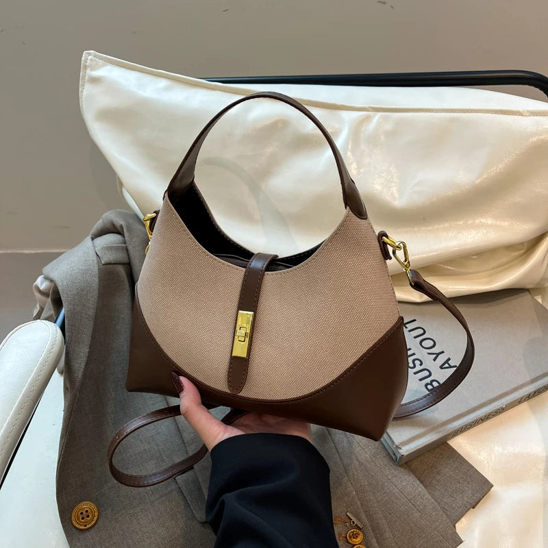 Women's Luxury Leather Fashion Classic Tote Bag Elegant Designer Shoulder Crossbody Handbag For Daily Sophisticated Looks