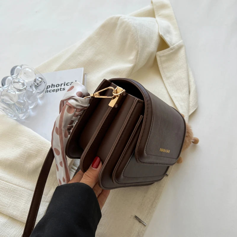 Leather Shoulder Bag Purse for Women - Fashion Crossbody Bags Underarm Bag Small Square Satchel Handbag