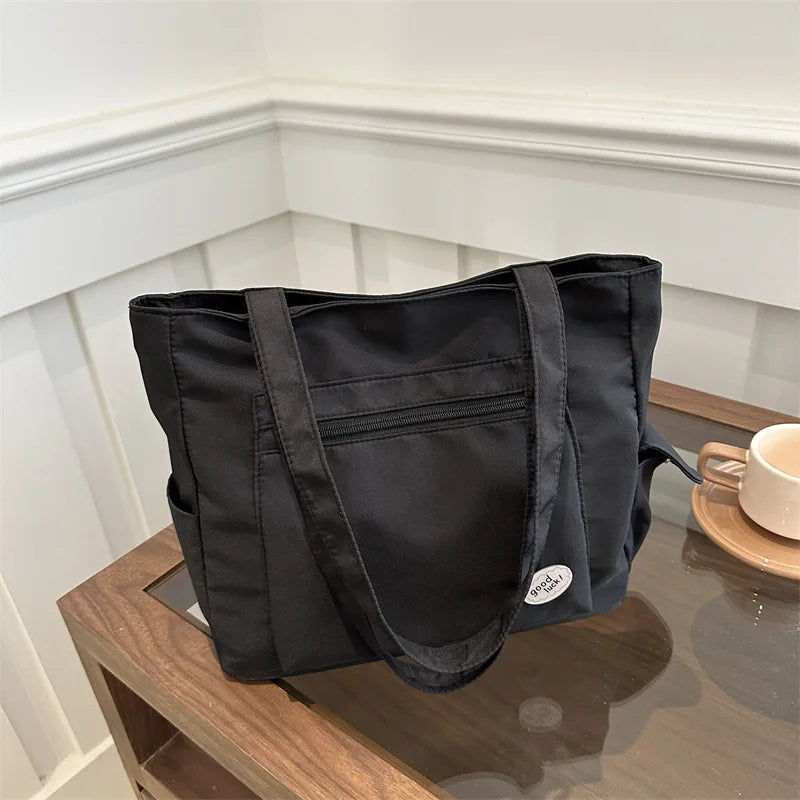 Women's New Canvas Tote Bag - Large-Capacity Versatile Shoulder Handheld for College Classes & Commute