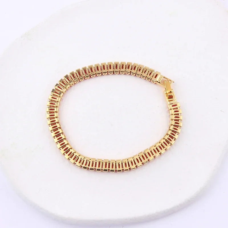 18K Gold Plated Geometric Zircon Bracelet