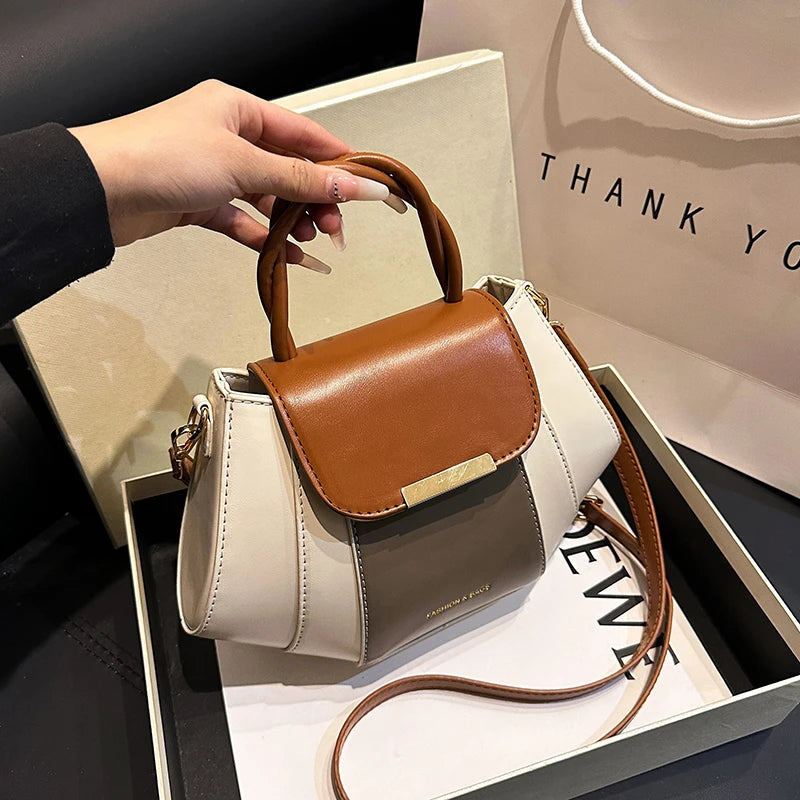 High Quality Soft Leather Handbag Women Luxury Purses Female Bag Designer Patchwork Ladies Shoulder Crossbody Bag Sac A Main New