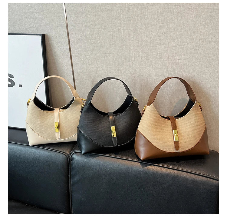 Women's Luxury Leather Fashion Classic Tote Bag Elegant Designer Shoulder Crossbody Handbag For Daily Sophisticated Looks