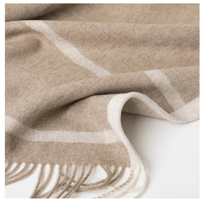 Fashion Clock Women Shawl Sweater 100% Wool Shawl Warm Female Mixed-use Cloak Autumn Winter Scarf French Tassel Cozy Wrap Clothi