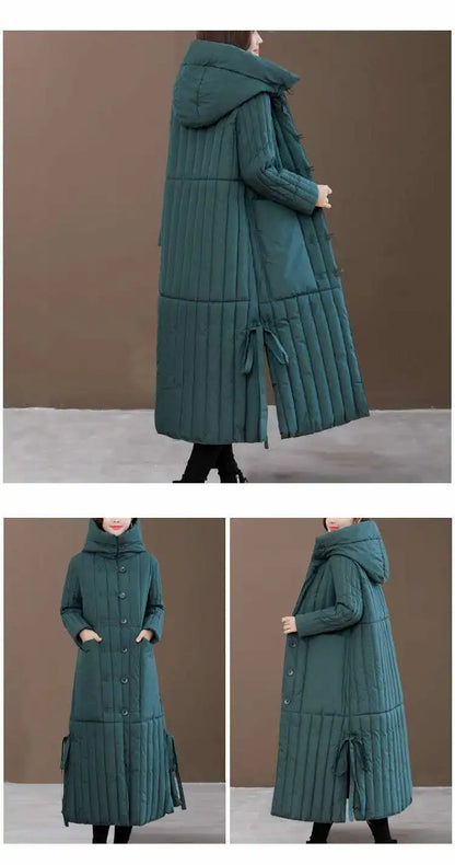Winter Cotton-padded Clothes Women Coat 2023 Long Loose Female Hooded Padded Clothing Big Pocket Parkas Thicken Warm Jackets