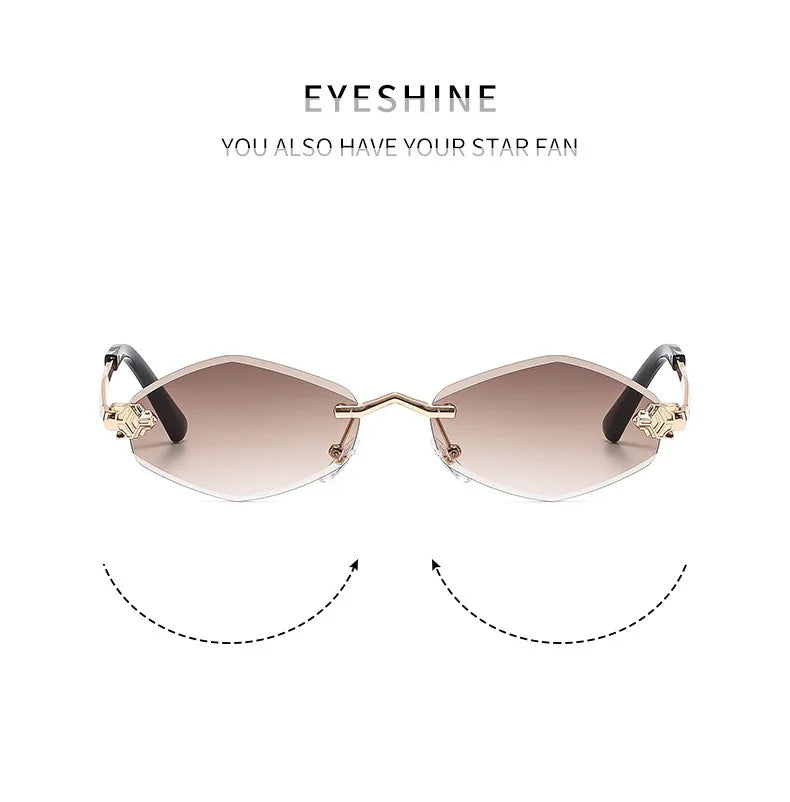 Rimless Polygonal Fashion Sunglasses