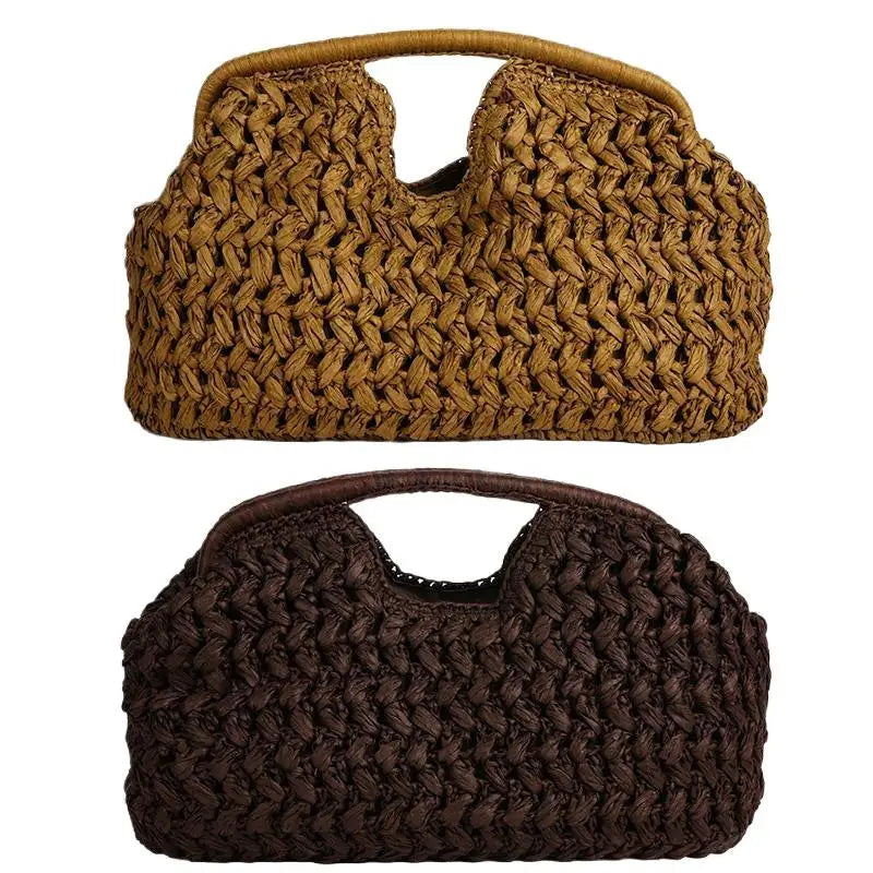 Handbag Fashion Elegant Woven Beach Straw Underarm Bag Versatile Exquisite Shoulder Evening Bags For Women Gifts