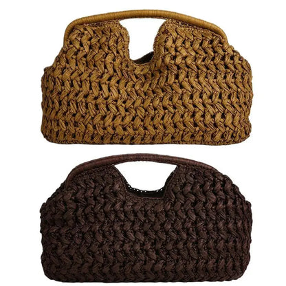 Handbag Fashion Elegant Woven Beach Straw Underarm Bag Versatile Exquisite Shoulder Evening Bags For Women Gifts