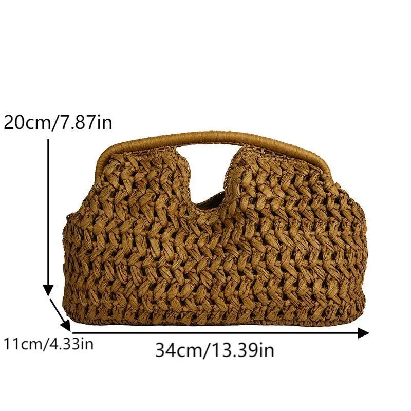 Handbag Fashion Elegant Woven Beach Straw Underarm Bag Versatile Exquisite Shoulder Evening Bags For Women Gifts