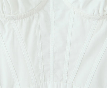 Women Dress 2025 New Fashion Summer Vintage White Lace-Panelled Cotton Dresses for Women Elegance Chic Ladies Midi Dress