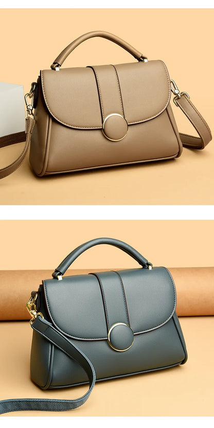2025 New Fashionable Handbag for Women, Large Capacity, Simple Soft Leather Shoulder/Crossbody Bag, Perfect Gift
