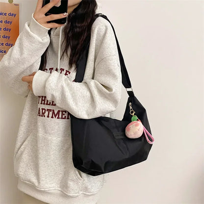 Casual Nylon Womens Shoulder Bag Korean Fashion Simple College Style Crossbody Bag Large Capacity Designer Ladies Handbag Purse