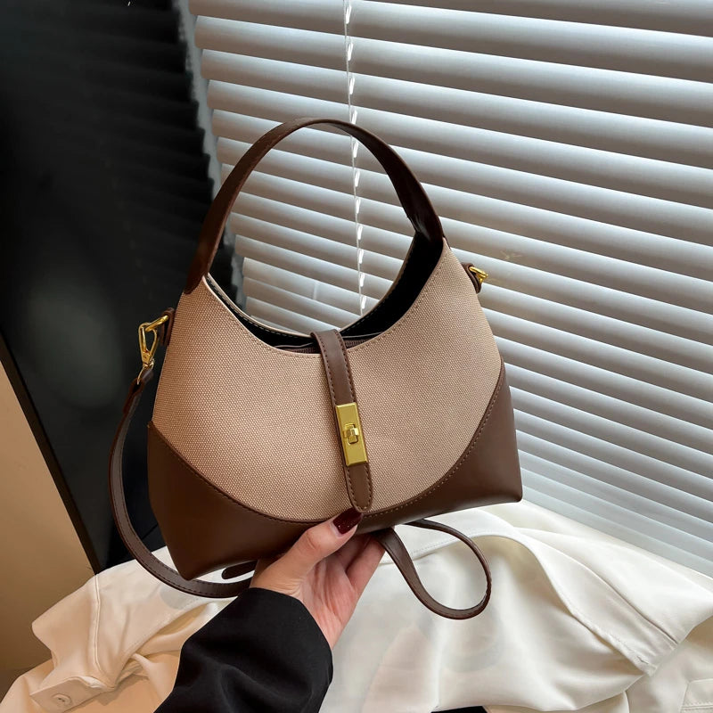 Women's Luxury Leather Fashion Classic Tote Bag Elegant Designer Shoulder Crossbody Handbag For Daily Sophisticated Looks