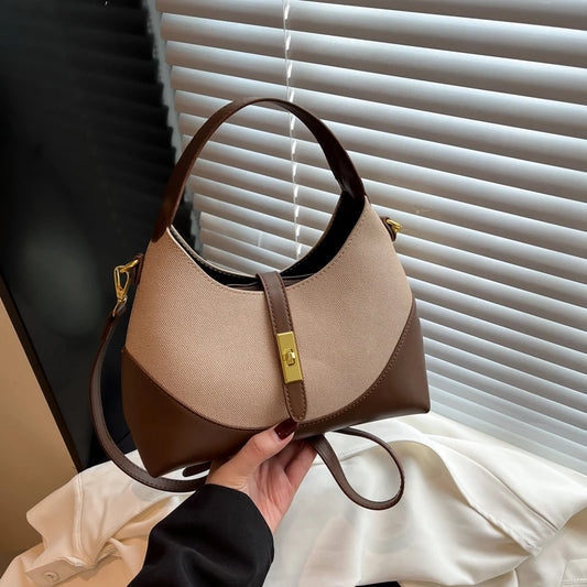 Women's Luxury Leather Fashion Classic Tote Bag Elegant Designer Shoulder Crossbody Handbag For Daily Sophisticated Looks