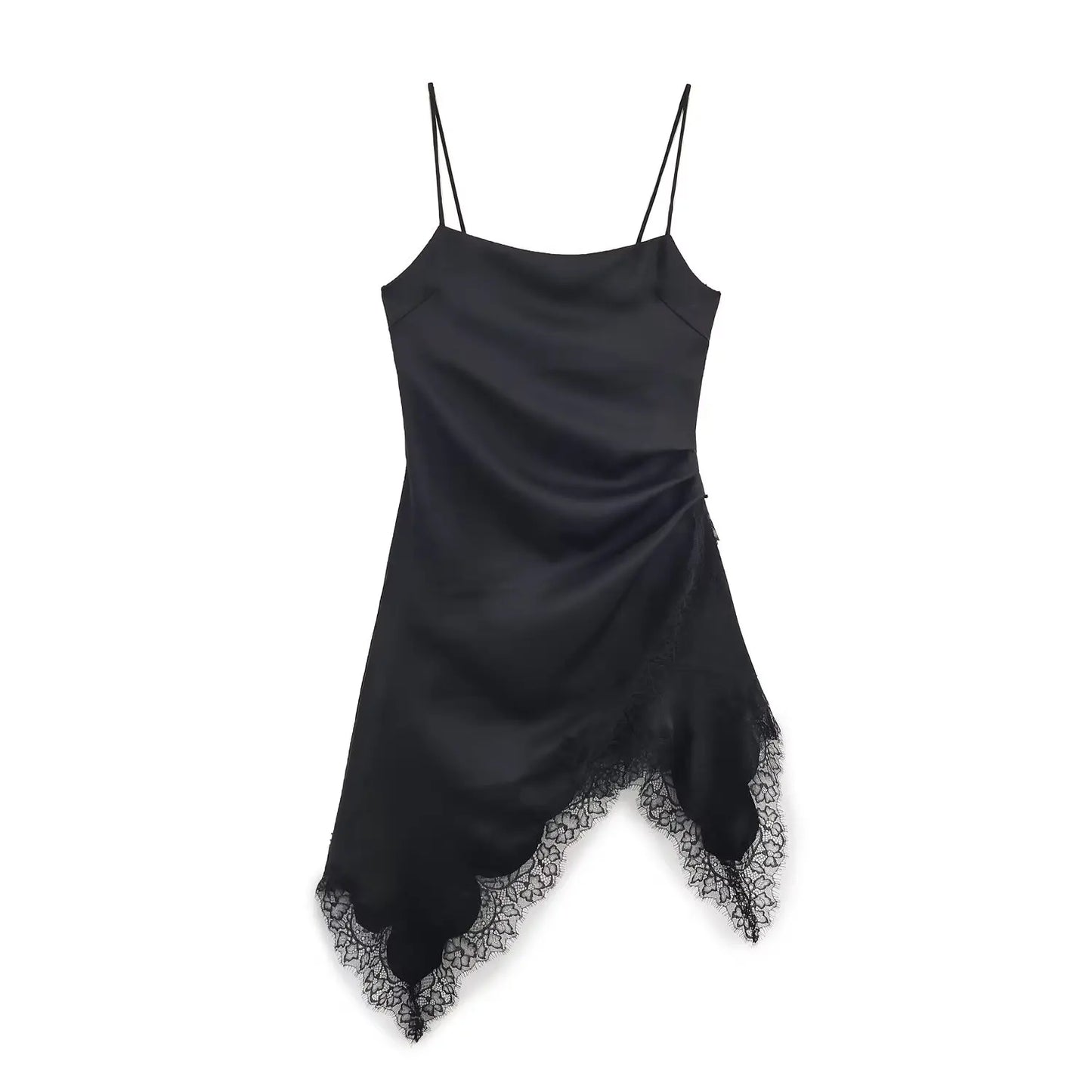 HH Woman Elegant Lace Decoration Camisole Underwear Style Top Female Spring Casual Sleeveless Backless Asymmetry Solid Tops