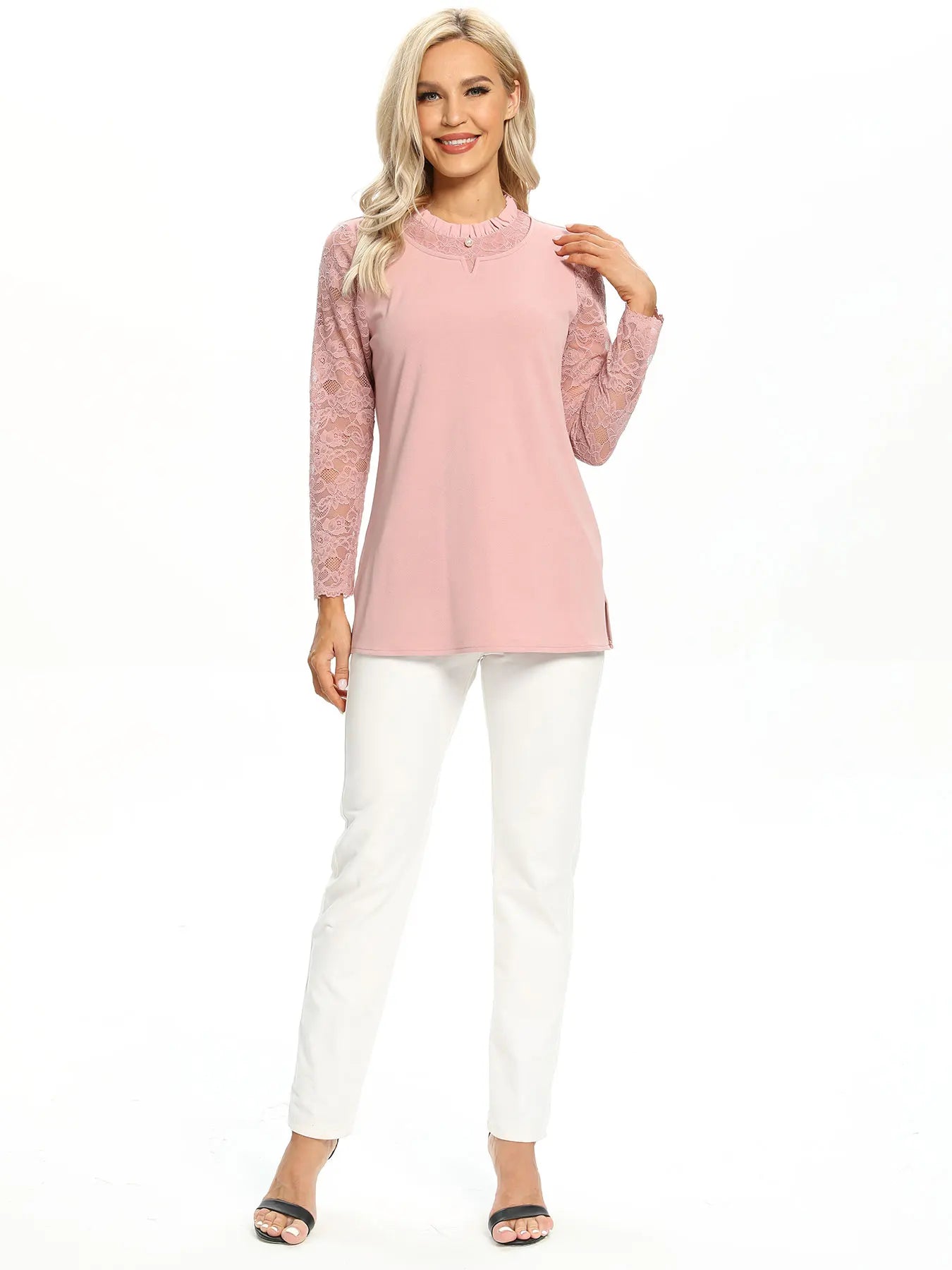 Women Woven Fashionable Casual Top For Spring And Autumn