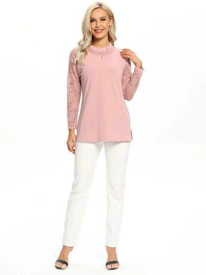 Women Woven Fashionable Casual Top For Spring And Autumn