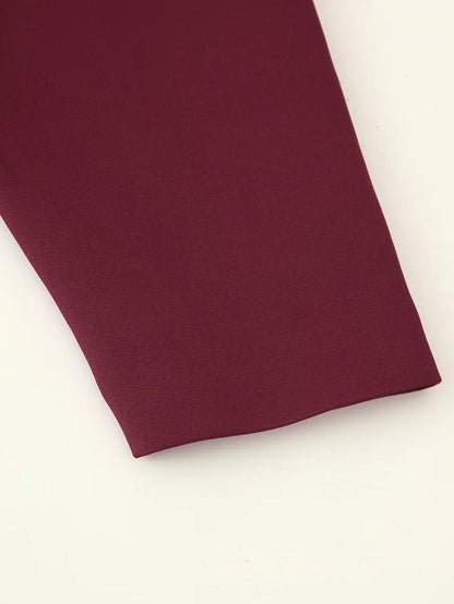 HH Woman's 2025 Autumn Fashion Long Sleeve Lapel Wide Shoulder Blazer Jacket Female Lace-up Single Buckle Exaggerated Coat