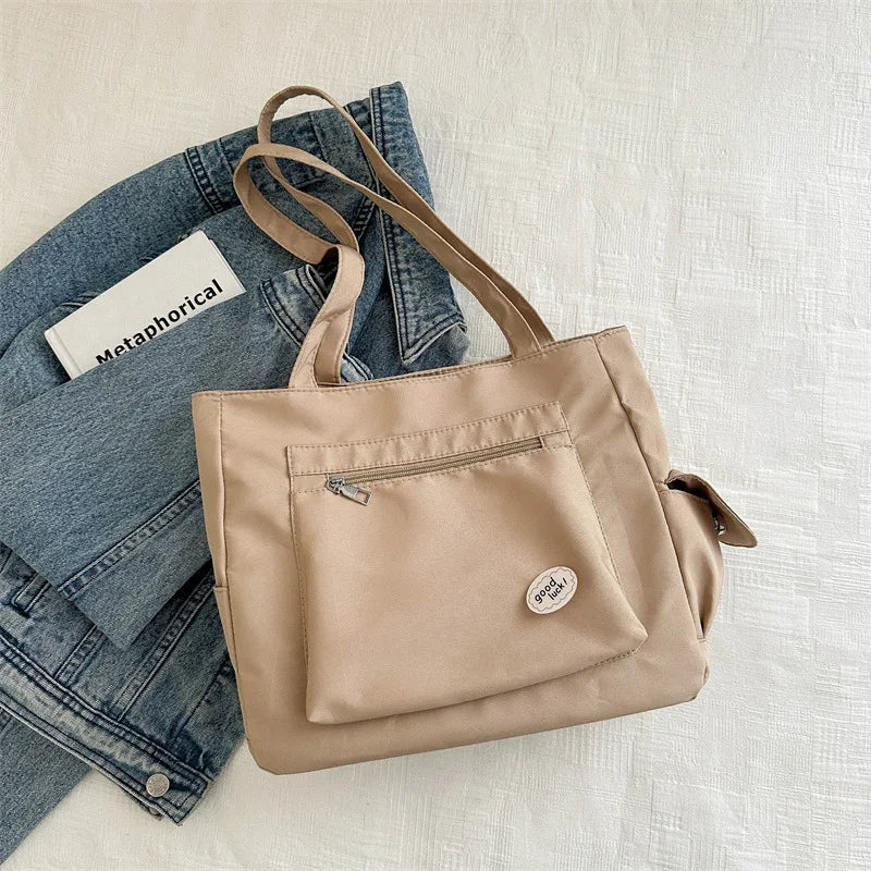 Women's New Canvas Tote Bag - Large-Capacity Versatile Shoulder Handheld for College Classes & Commute