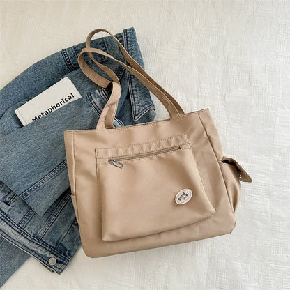 Women's New Canvas Tote Bag - Large-Capacity Versatile Shoulder Handheld for College Classes & Commute