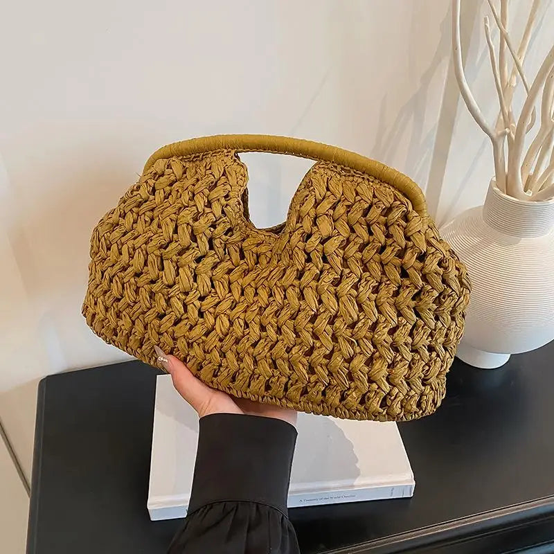 Fashion Elegant Woven Handbag Female Beach Straw Underarm Bag Versatile Exquisite Shoulder Bags Evening Bags For Women Gifts