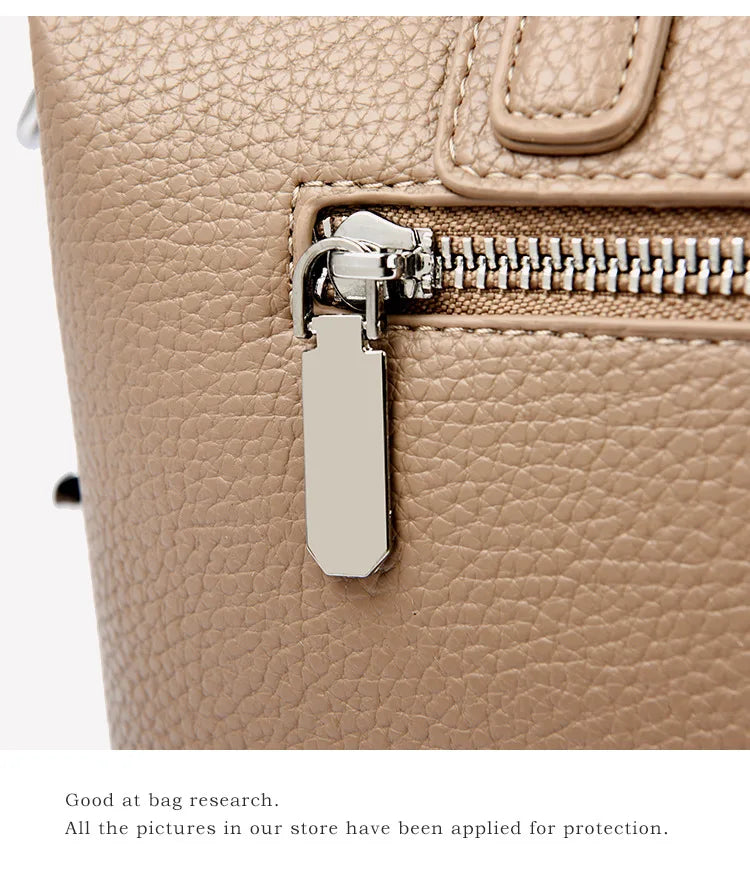 New Women's Handbag, Simple and Versatile Tote Bag, Large-Capacity Soft Leather Shoulder Bag, Crossbody Bag for Commuting and Shopping, High-End Solid Color Casual Bag