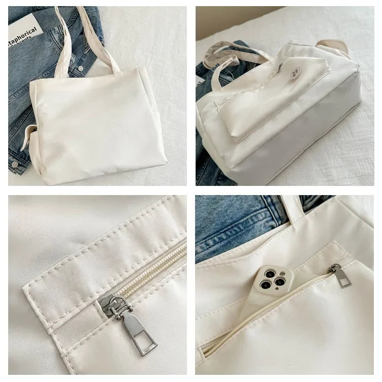 Women's New Canvas Tote Bag - Large-Capacity Versatile Shoulder Handheld for College Classes & Commute