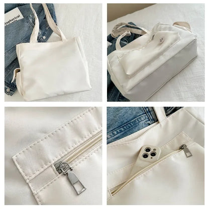 Women's New Canvas Tote Bag - Large-Capacity Versatile Shoulder Handheld for College Classes & Commute