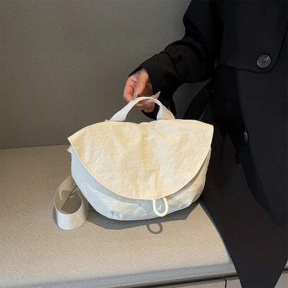 Nylon Small Crescent Crossbody Purses Bag Casual Travel Sling Bag Solid Small Shoulder Bag Adjustable Strap for Women Men Trendy