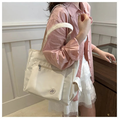 Women's New Canvas Tote Bag - Large-Capacity Versatile Shoulder Handheld for College Classes & Commute