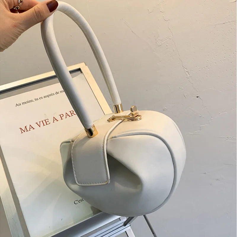 Bowling Spherical Women's Handbag Luxury Brand Designer Hobos Bag Fashion Mini Round Shoulder Bags PU Leather Female Purse