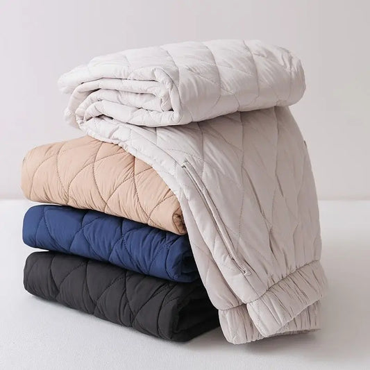 Winter Women Down Cotton Pants Thicked Thermal Quilted Cotton Trousers Middle Aged Elderly Mama Warm Sweatpants Women Clothes