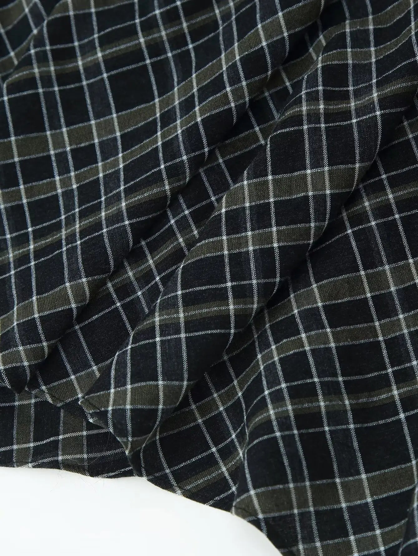 HH Woman Elegant V-Neck Plaid Pleated Decoration Long Sleeves Midi Dress Female Fashion High-Waist Asymmetric Hem Slim Dress