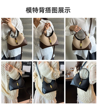 Women's Luxury Leather Fashion Classic Tote Bag Elegant Designer Shoulder Crossbody Handbag For Daily Sophisticated Looks