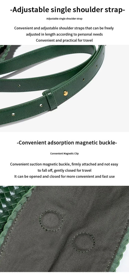 2025 new women's handbag high-end hand-woven large-capacity shoulder tote bag underarm bag crossbody versatile bucket bag