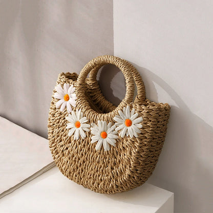 Hand-Woven Straw Beach Bags