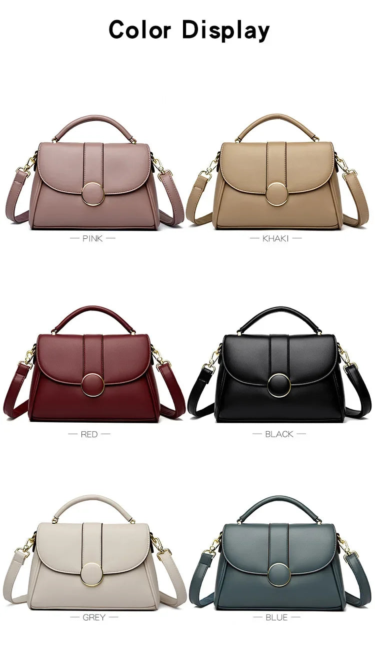2025 New Fashionable Handbag for Women, Large Capacity, Simple Soft Leather Shoulder/Crossbody Bag, Perfect Gift