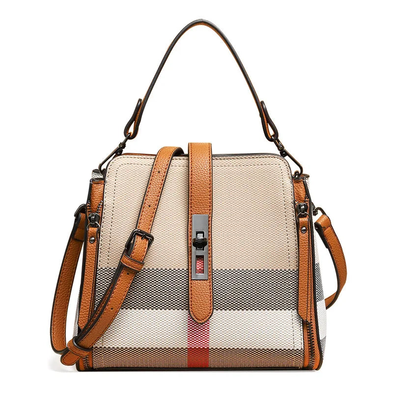 2025 Women's Tote Bag, Luxury Checkered Bucket Purse, Fashionable Shoulder Crossbody Bag, High Quality Handbag for Daily Use