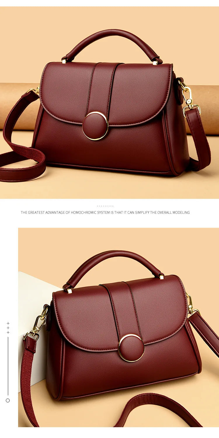 2025 New Fashionable Handbag for Women, Large Capacity, Simple Soft Leather Shoulder/Crossbody Bag, Perfect Gift