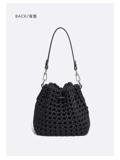 Customized Advanced Handbag Windmill Bucket Bag Handmade Weaving Bag Niche Design Light Luxury Single Shoulder Diagonal Span Bag