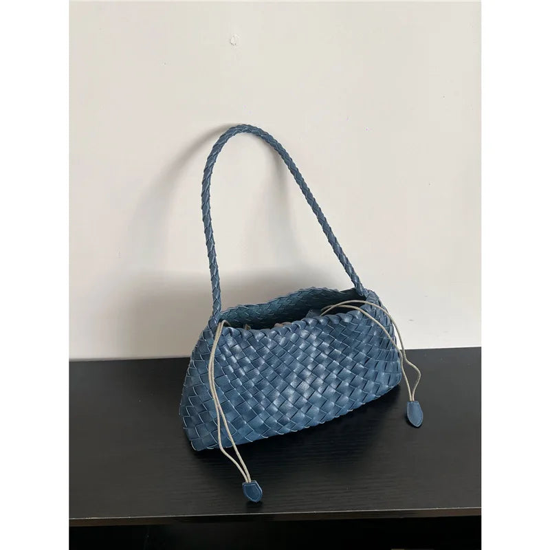 Hand woven armpit bag, women's new high-end and versatile retro handbag, single shoulder mother bag