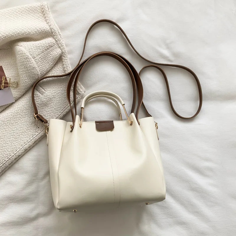 Portable Commuter Women Shoulder Bags Large Capacity Handbag Ladies Fashion Tote Vintage Soft Pu Leather Underarm Bag for Female