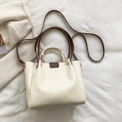 Portable Commuter Women Shoulder Bags Large Capacity Handbag Ladies Fashion Tote Vintage Soft Pu Leather Underarm Bag for Female